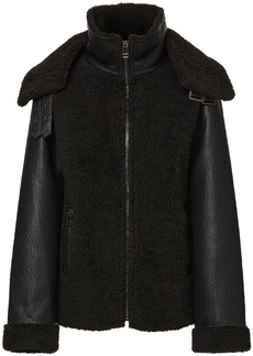 Unreal Fur shearling-panelled bomber jacket