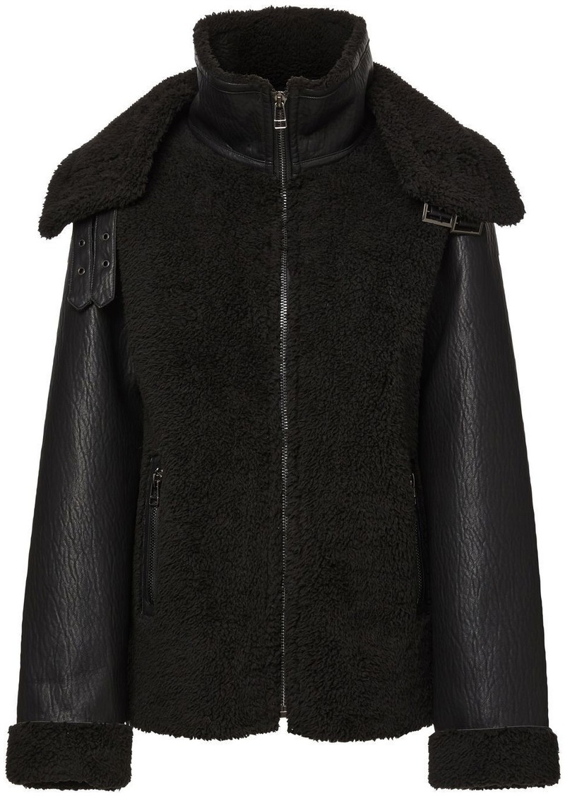 Unreal Fur shearling-panelled bomber jacket