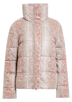 Unreal Fur - Quilted faux snake-effect leather jacket - Pink - XS