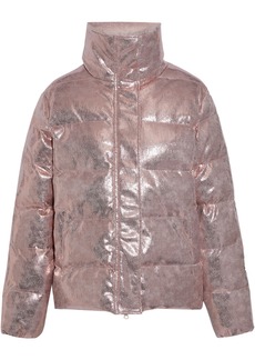 Unreal Fur - Quilted metallic faux textured-leather jacket - Metallic - XS