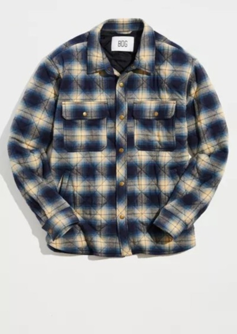 BDG Brushed Plaid Quilted Shirt Jacket - 55% Off!