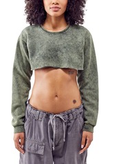 Urban Outfitters Exclusives BDG Urban Outfitters Acid Wash Crop Sweatshirt in Dark Green at Nordstrom Rack