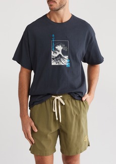 Urban Outfitters Exclusives BDG Urban Outfitters Black Hokusai Cotton Graphic T-Shirt in Washed Black at Nordstrom Rack