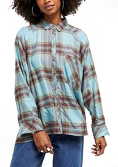 Urban Outfitters Exclusives BDG Urban Outfitters Brendan Plaid Flannel Shirt in Blue at Nordstrom