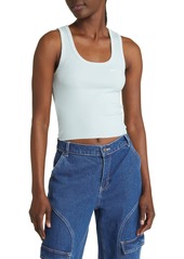 Urban Outfitters Exclusives BDG Urban Outfitters Contrast Stitch Scoop Neck Crop Tank Top in Olive Branch at Nordstrom Rack