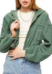 bdg ada corduroy hooded bomber jacket