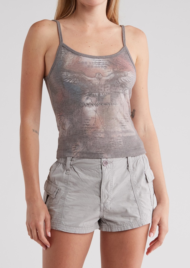 Urban Outfitters Exclusives BDG Urban Outfitters Eagle Washed Graphic Cami in Charcoal at Nordstrom Rack