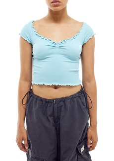 Urban Outfitters Exclusives BDG Urban Outfitters Elsie Cap Sleeve Rib Crop Top