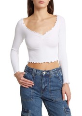 Urban Outfitters Exclusives BDG Urban Outfitters Elsie Rib Long Sleeve Crop Top