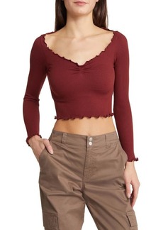 Urban Outfitters Exclusives BDG Urban Outfitters Elsie Rib Long Sleeve Crop Top