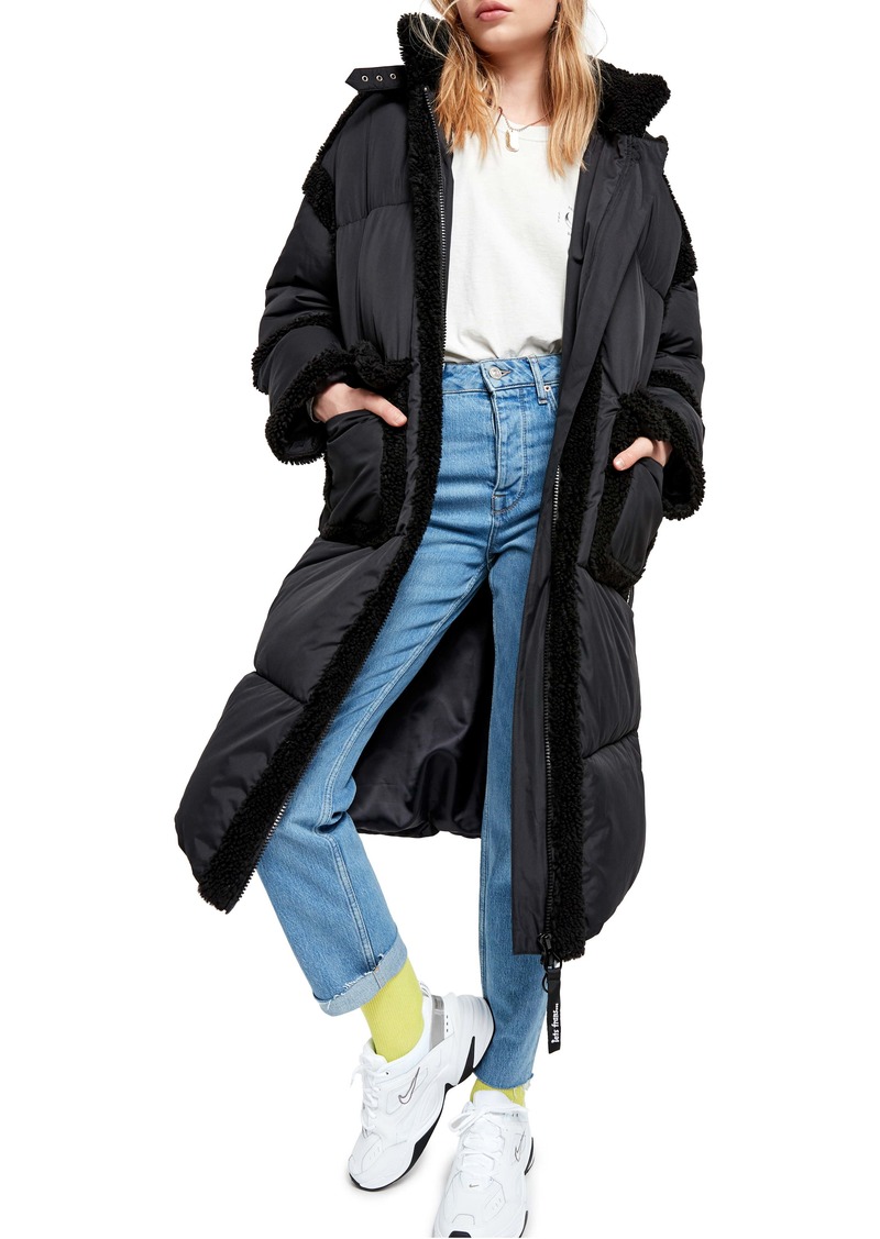 urban outfitters long puffer coat