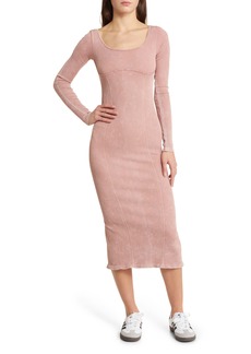 Urban Outfitters Exclusives BDG Urban Outfitters Long Sleeve Rib Sweater Dress in Rose at Nordstrom Rack