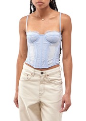 Urban Outfitters Exclusives BDG Urban Outfitters Modern Love Corset Top in Light Green at Nordstrom Rack