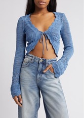 Urban Outfitters Exclusives BDG Urban Outfitters Open Stitch Tie Front Crop Cardigan