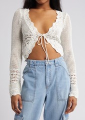 Urban Outfitters Exclusives BDG Urban Outfitters Open Stitch Tie Front Crop Cardigan