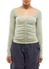Urban Outfitters Exclusives BDG Urban Outfitters Ruched Long Sleeve Top in Grey at Nordstrom Rack