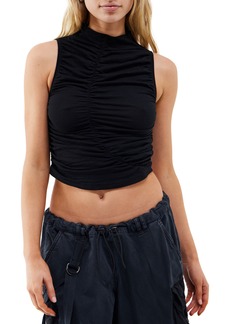 Urban Outfitters Exclusives BDG Urban Outfitters Ruched Washed Cotton Crop Top in Black at Nordstrom Rack