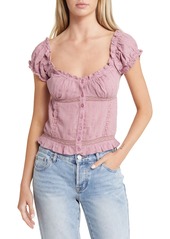 Urban Outfitters Exclusives BDG Urban Outfitters Ruffle & Lace Trim Top in Washed Pink at Nordstrom Rack