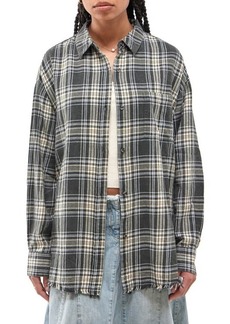 Urban Outfitters Exclusives BDG Urban Outfitters Sadie Plaid Frayed Hem Flannel Button-Up Shirt