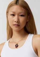 Urban Outfitters Exclusives Dripping Heart Necklace in Gold, Women's at Urban Outfitters