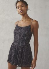 Urban Outfitters Exclusives Kimchi Blue Christina Lace Corset Romper in Black, Women's at Urban Outfitters