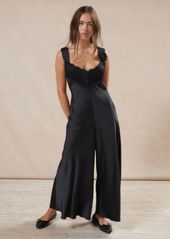 Urban Outfitters Exclusives Kimchi Blue Cleo Satin & Lace Jumpsuit in Black, Women's at Urban Outfitters