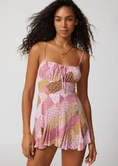 Urban Outfitters Exclusives Kimchi Blue Leila Patchwork Romper in Rose, Women's at Urban Outfitters