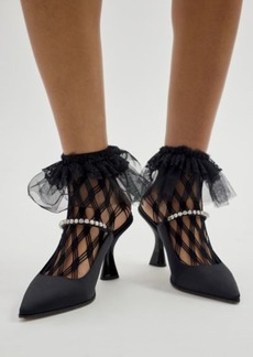 Urban Outfitters Exclusives Open Fishnet Weave Ruffle Ankle Sock