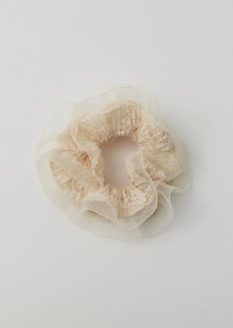 Urban Outfitters Exclusives Organza Ruffle Scrunchie in Ivory, Women's at Urban Outfitters