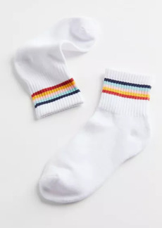 Urban Outfitters Exclusives Rainbow Striped Quarter Sock