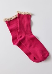 Urban Outfitters Exclusives Ribbed Ruffle Ankle Sock