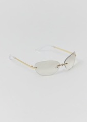Urban Outfitters Exclusives Trixie Rimless Rectangle Sunglasses in Gold, Women's at Urban Outfitters