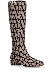 Valentino 30mm Vlogo Jacquard Tall Boots