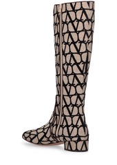 Valentino 30mm Vlogo Jacquard Tall Boots