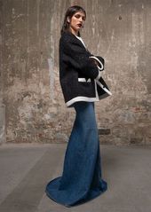 Valentino High Waist Denim Long Skirt