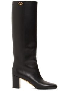 Valentino 70mm Golden Walk Leather Tall Boots
