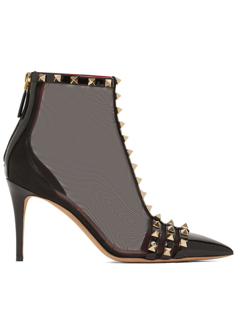 Valentino 90mm Rockstud Mesh Ankle Boots