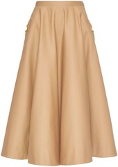 Valentino stretch-cotton midi skirt