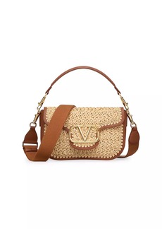 Valentino Alltime Raffia Shoulder Bag