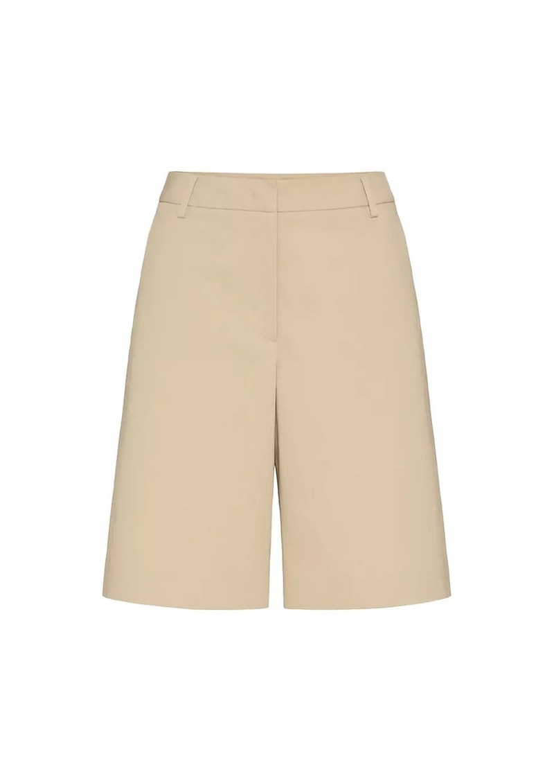 Valentino Bermuda Shorts in Diagonal Cotton Linen