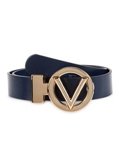 Valentino by Mario Valentino Adela Logo Buckle Leather Belt