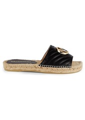 valentino by mario valentino clavel quilted leather espadrille slides