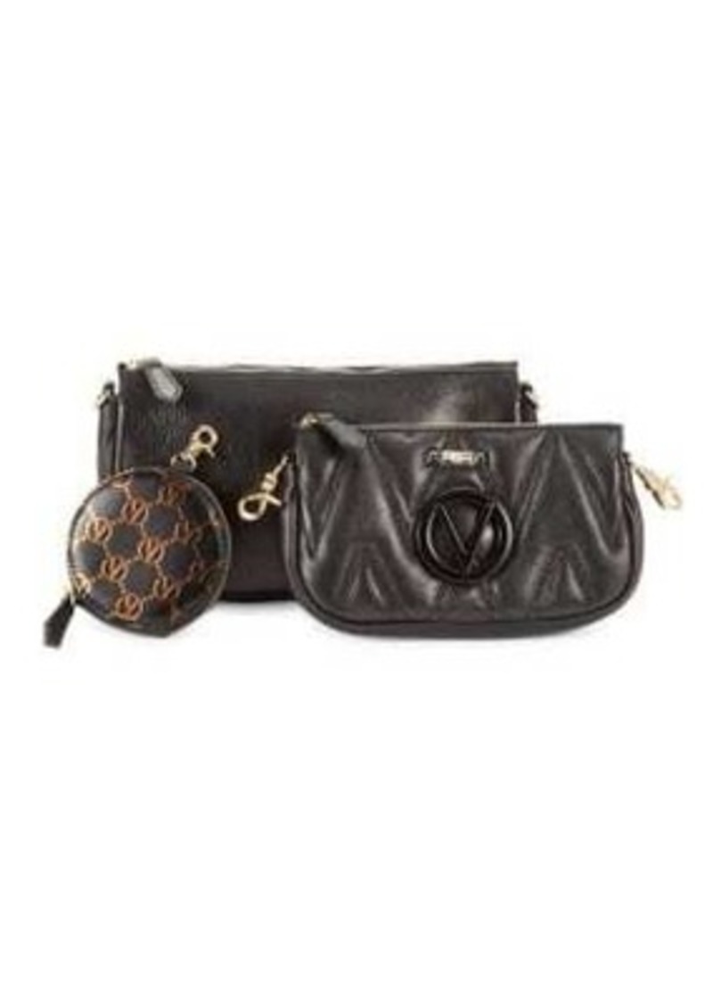 Valentino by Mario Valentino Demi 3-In-1 Quilted Leather Shoulder Bag & Pouch Set