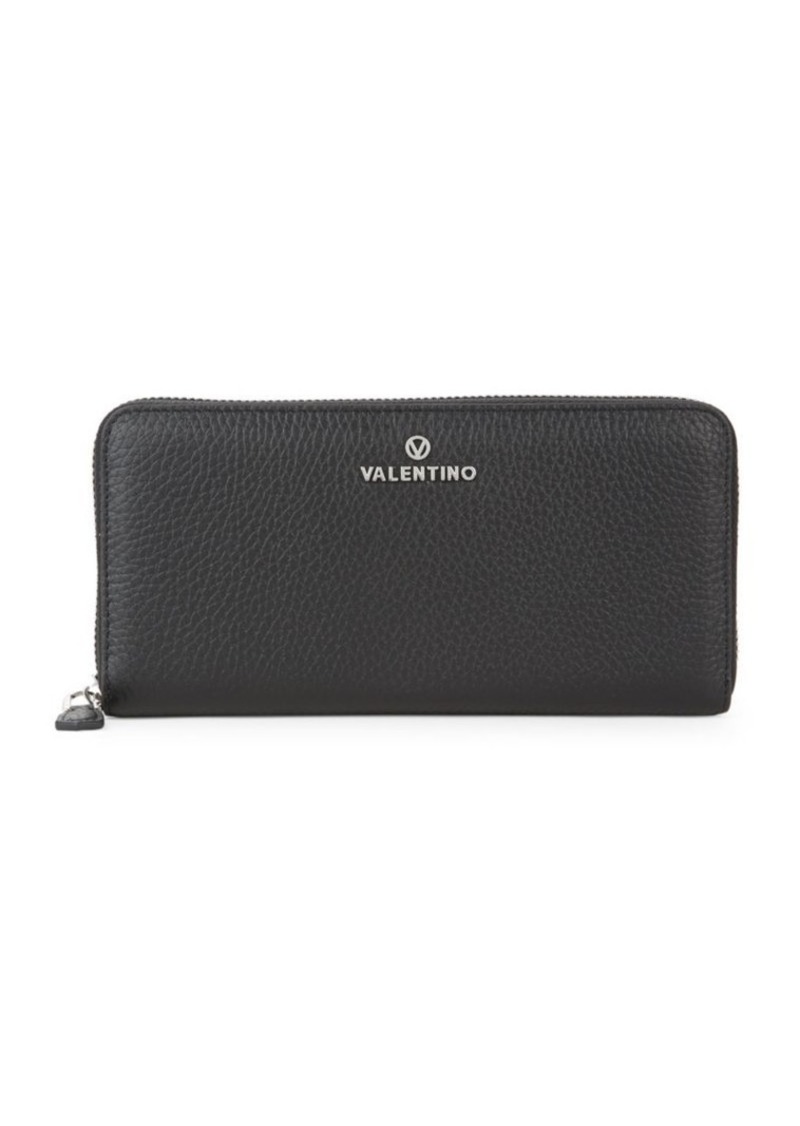 valentino by mario valentino farley dollaro pebbled leather continental wallet