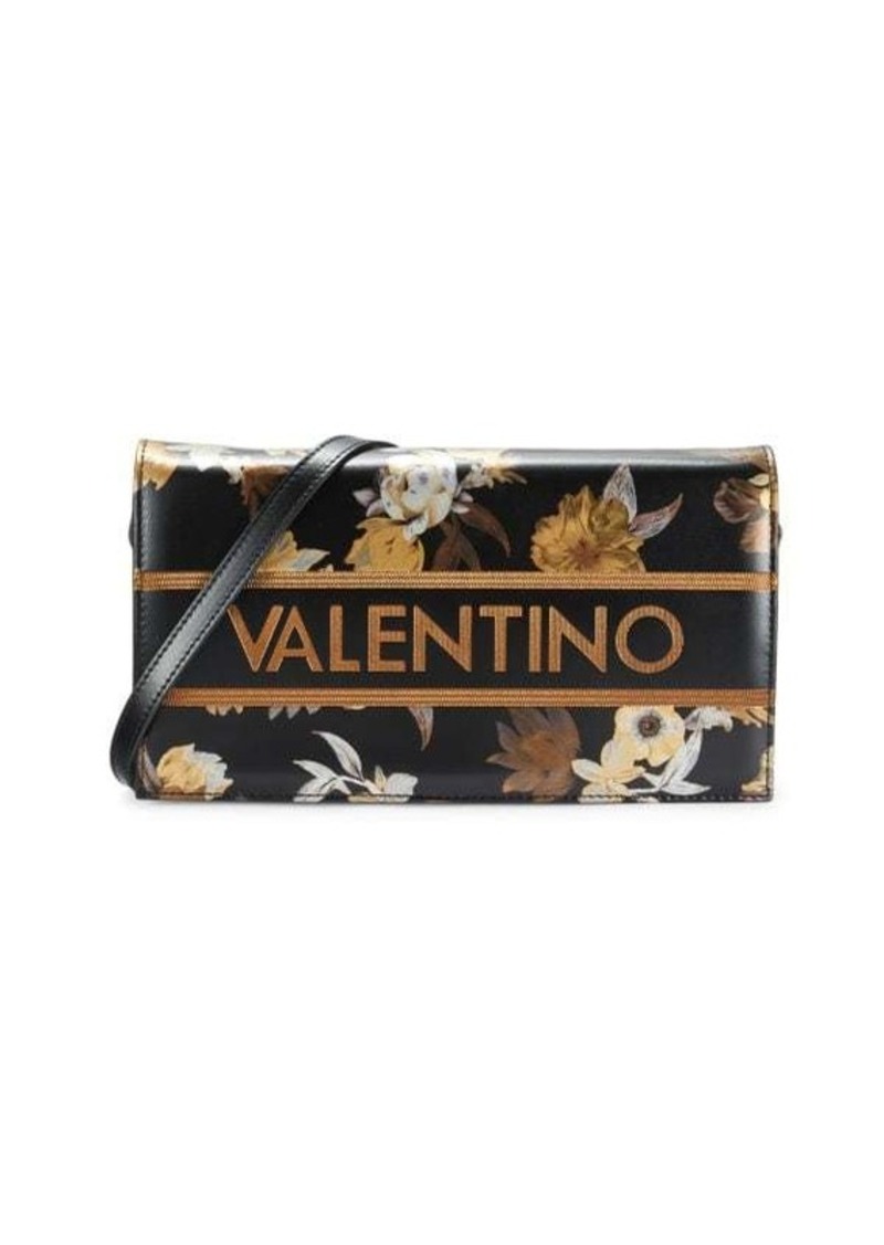 Valentino by Mario Valentino Floral Logo-Adorned Leather Shoulder Bag