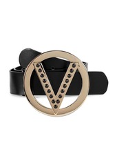 Valentino by Mario Valentino Giusy Embellished Logo Leather Belt