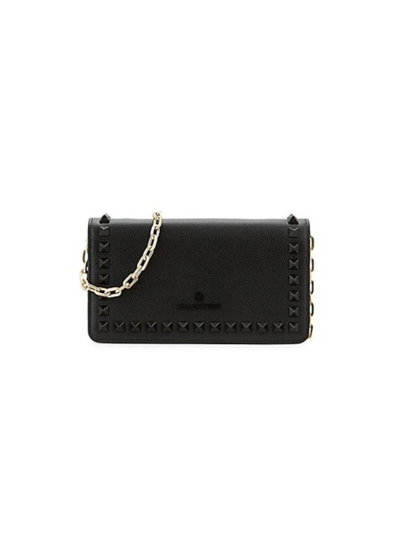 Valentino by Mario Valentino Ibty Studded Leather Wallet-On-Chain