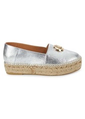 Valentino by Mario Valentino Jessica Logo Leather Platform Espadrilles