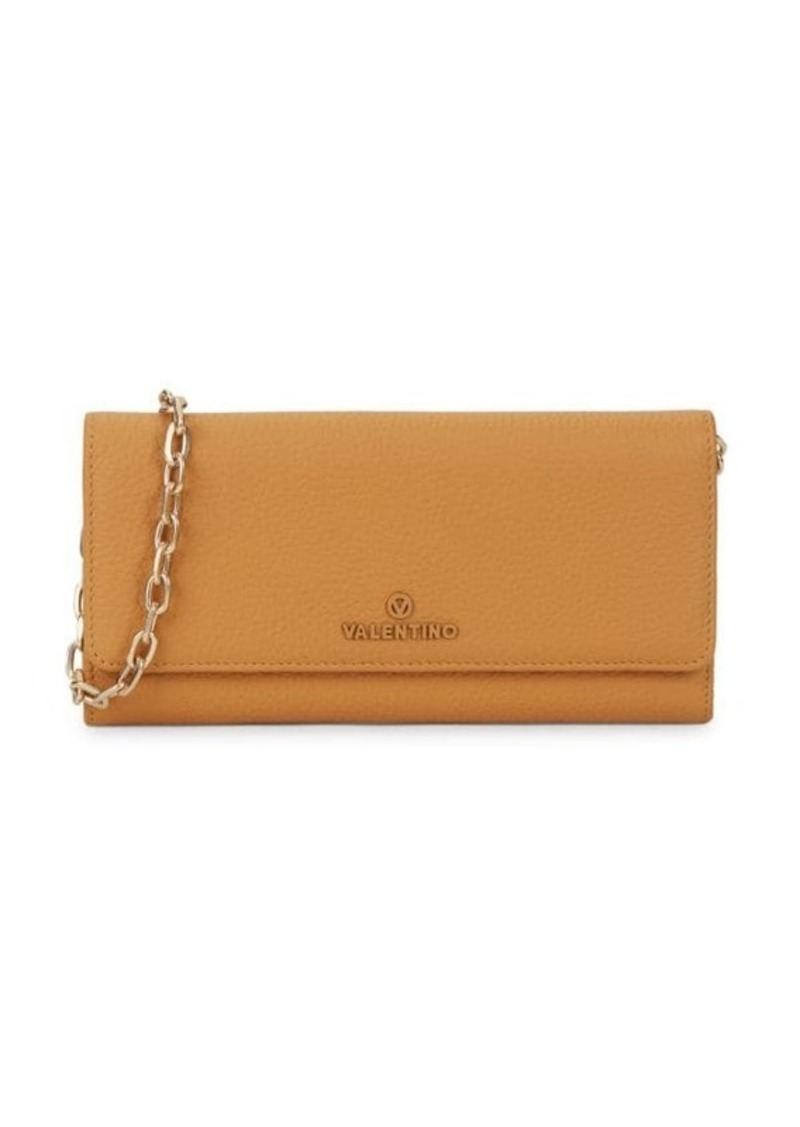 Valentino by Mario Valentino Juniper Dollaro Pebbled-Leather Wallet-On-Chain