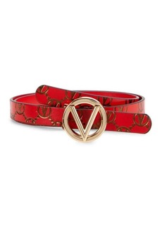 Valentino by Mario Valentino Logo Leather Belt